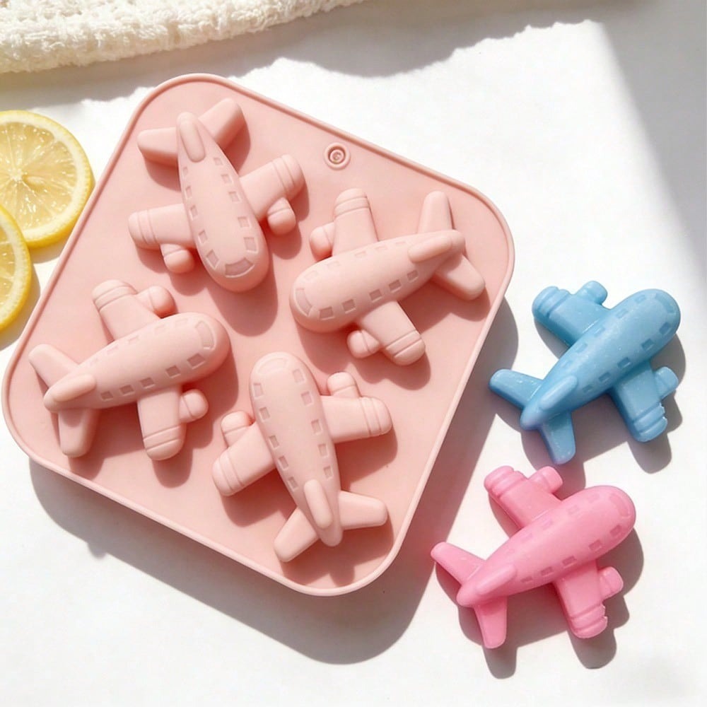 Candle Making Supplies Wholesale - 4 キャビティ飛行機シリコーン型かわいい飛行機キャンドル石鹸型樹脂鋳造ツール手作りクラフト家の装飾誕生日パーティーギフト
