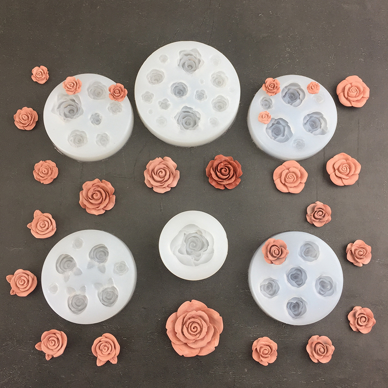 Candle Making Supplies Wholesale - バラの形をした3Dシリコン型,葉,フォンダン,チョコレート型,キャンドル,石鹸型,ケーキデコレーションツール,ベーキングアクセサリー