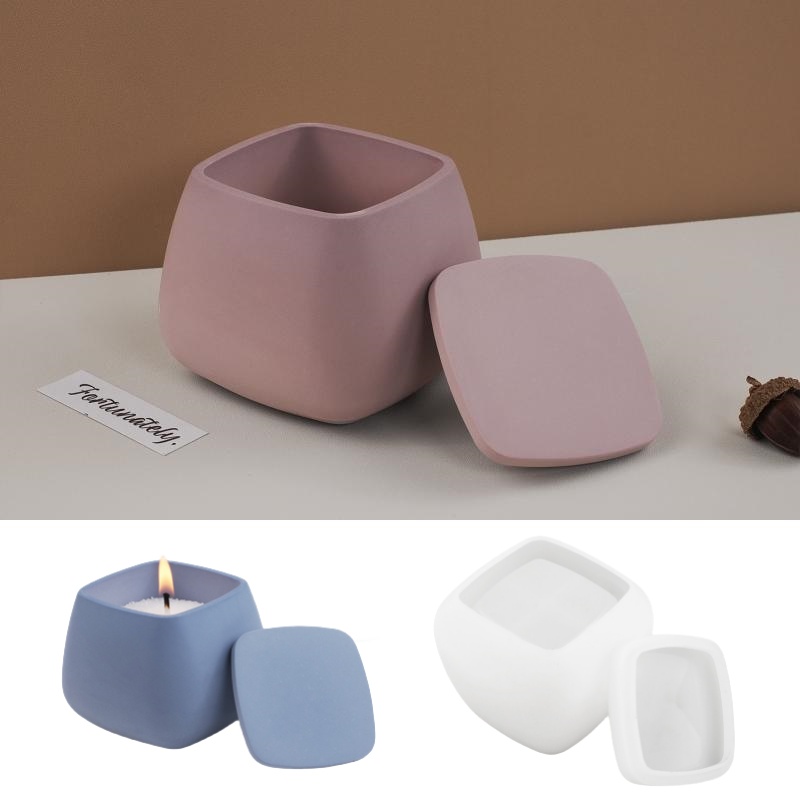 Candle Making Supplies Wholesale - 1セット スクエア収納ボックス UVレジン シリコンモールド DIY キャンドル