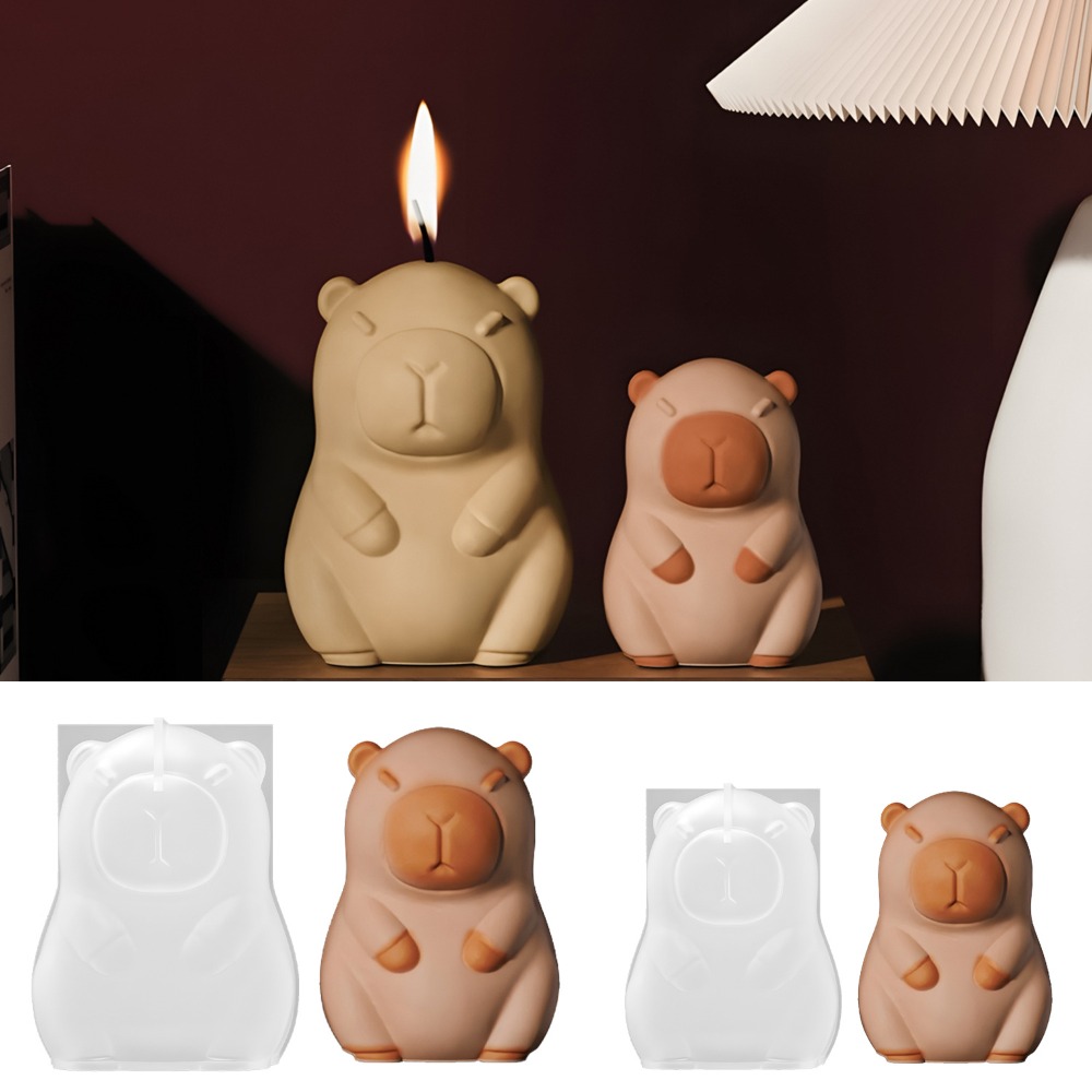 Candle Making Ingredients - 立ちカピバラ香りキャンドルシリコーン型 3D 動物樹脂石膏作成用品手作りドリップ接着剤車の装飾誕生日プレゼント