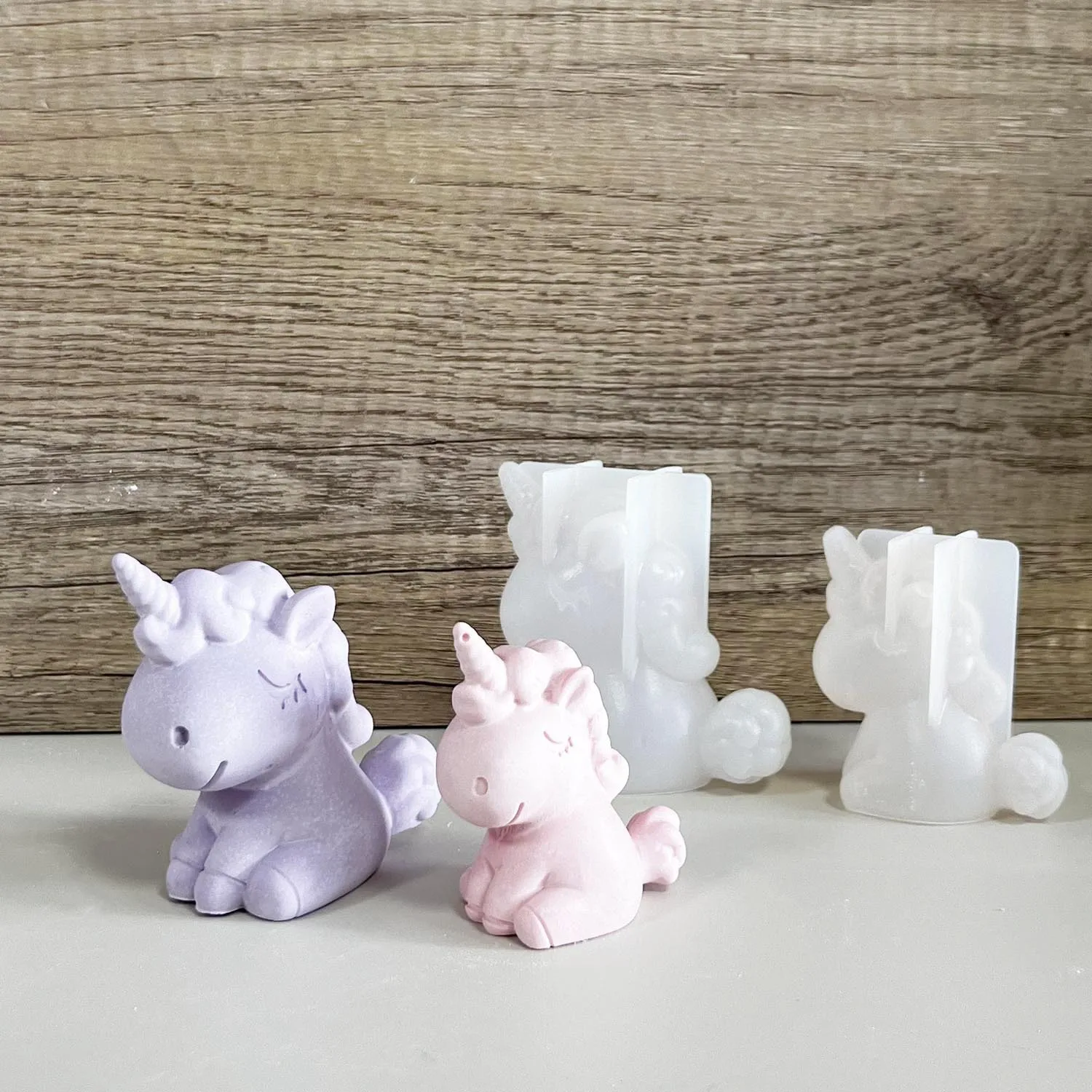 Candle Making Supplies Wholesale - 3D 幾何学的なシリコーンユニコーン猫鹿クマ型ソープキャンドルメイク粘土石膏樹脂クラフトモールドケーキ装飾ベーキングツール