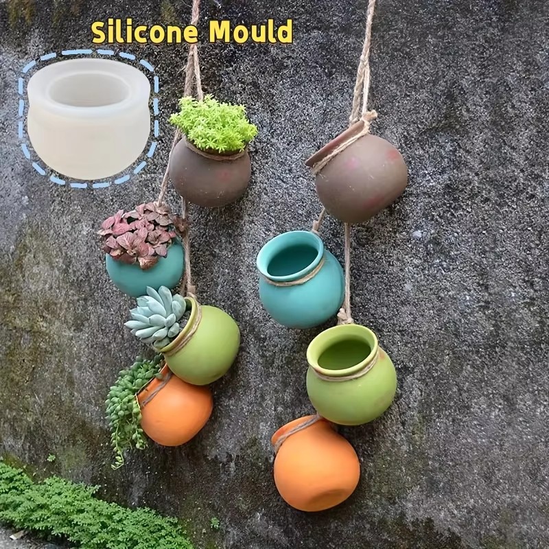 Candle Making Class - シリコンフラワーポット型、樹脂型、エポキシ型、香り付きキャンドル型、小型多肉植物用フラワーポット、壁掛けフラワーポット、ヴィンテージ陶器型、手作りDIY容器型、エポキシ樹脂製造用型