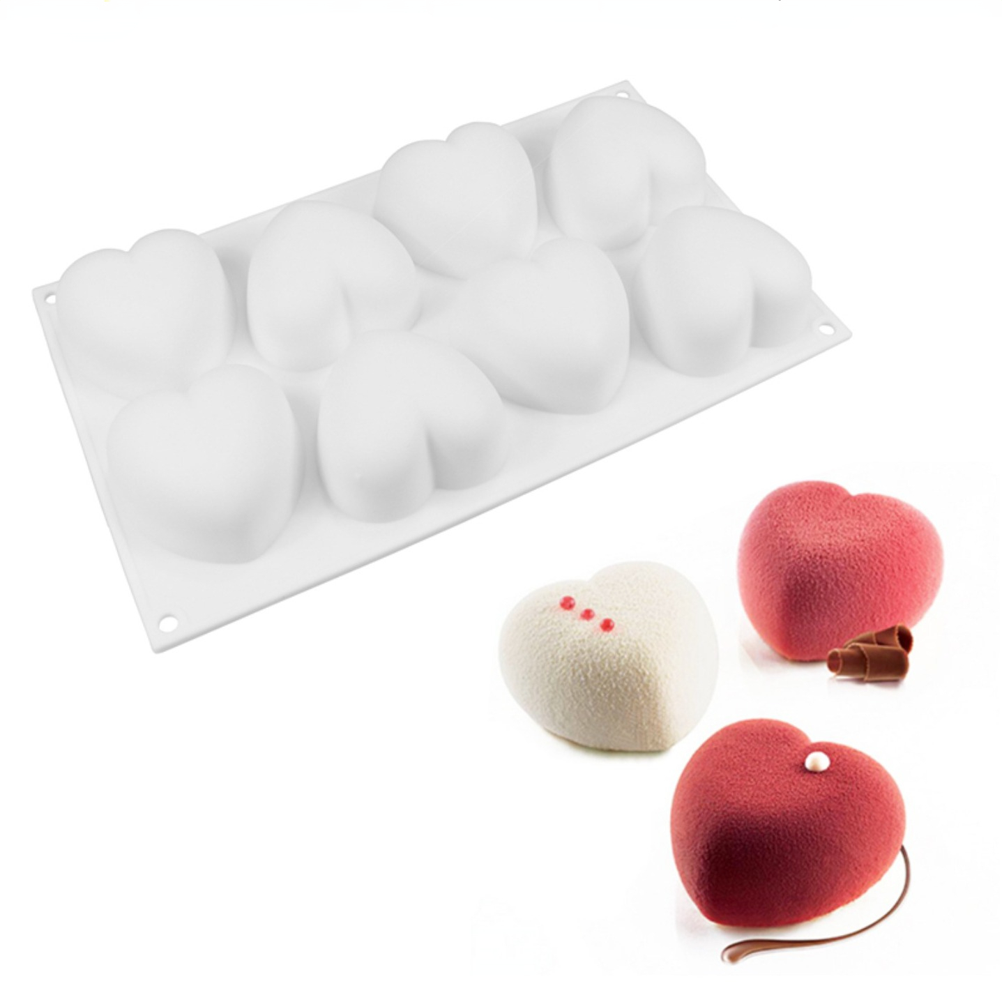 Candle Making Supplies Wholesale - ラブハートシリコーン石鹸型手作りキャンドル作成キット Diy チョコレートアイス石鹸石膏樹脂ケーキデコレーションベーキングツール