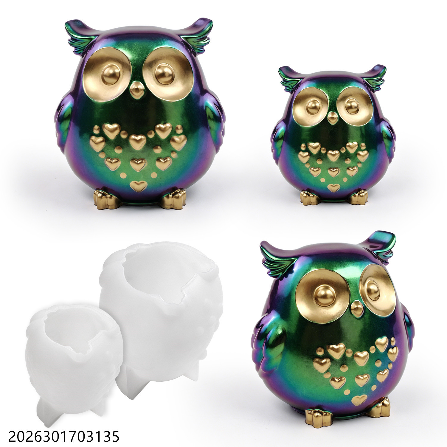 Candle Making Kits - フクロウシリコンモールド 3D鳥型セット DIYエポキシ樹脂石膏セメント石鹸作り香り付きキャンドルホルダークラフトギフト用