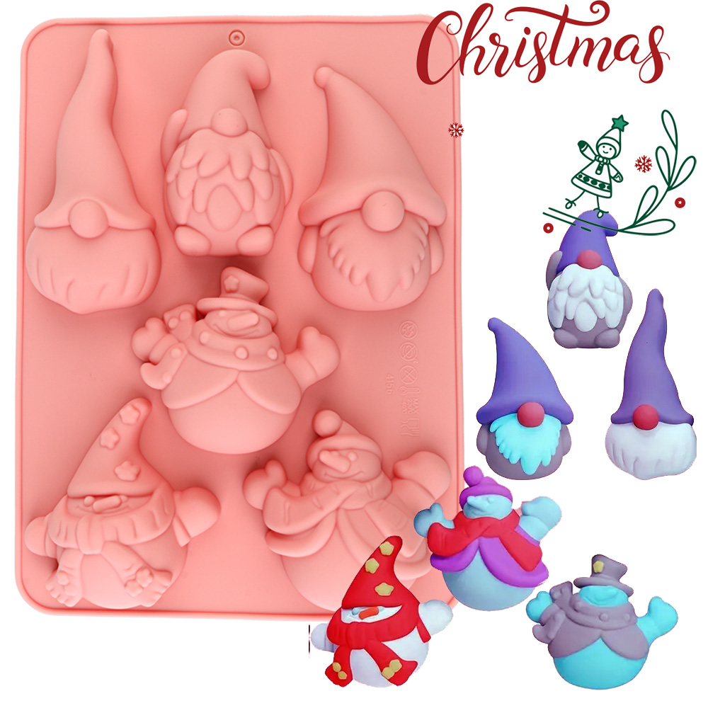 6つの空洞を持つクリスマスノームケーキチョコレートシリコン製 - Candle Making Class のレビューと価格