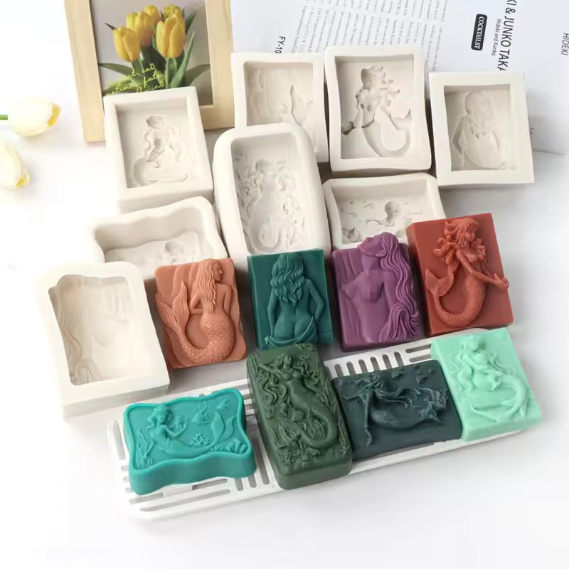 長方形オーシャンスタイル3DマーメイドキャンドルモールドDI - Candle Making Supplies Wholesale のレビューと価格
