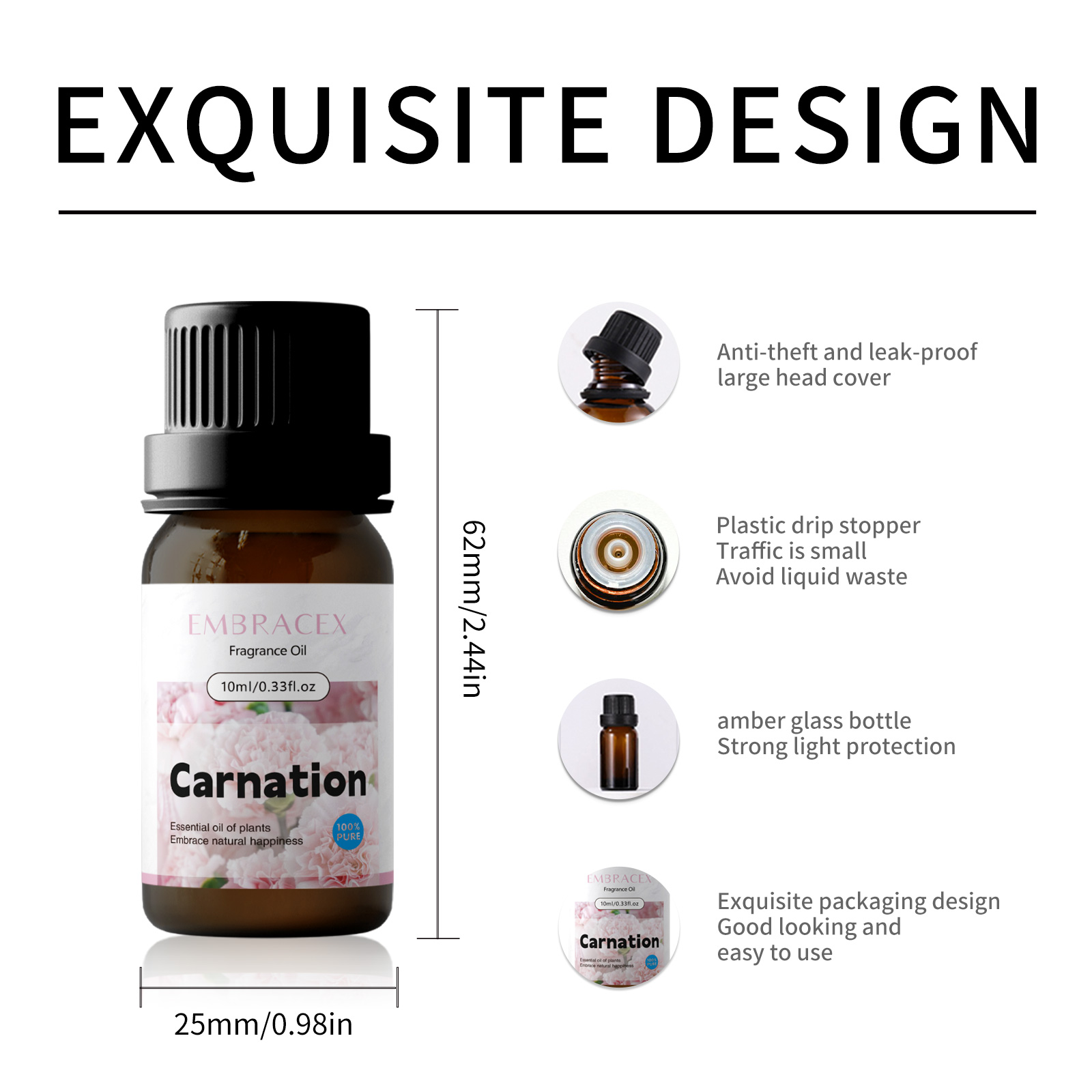 10ml カーネーション エッセンシャル オイル フローラル - Candle Making Ingredients のレビューと価格