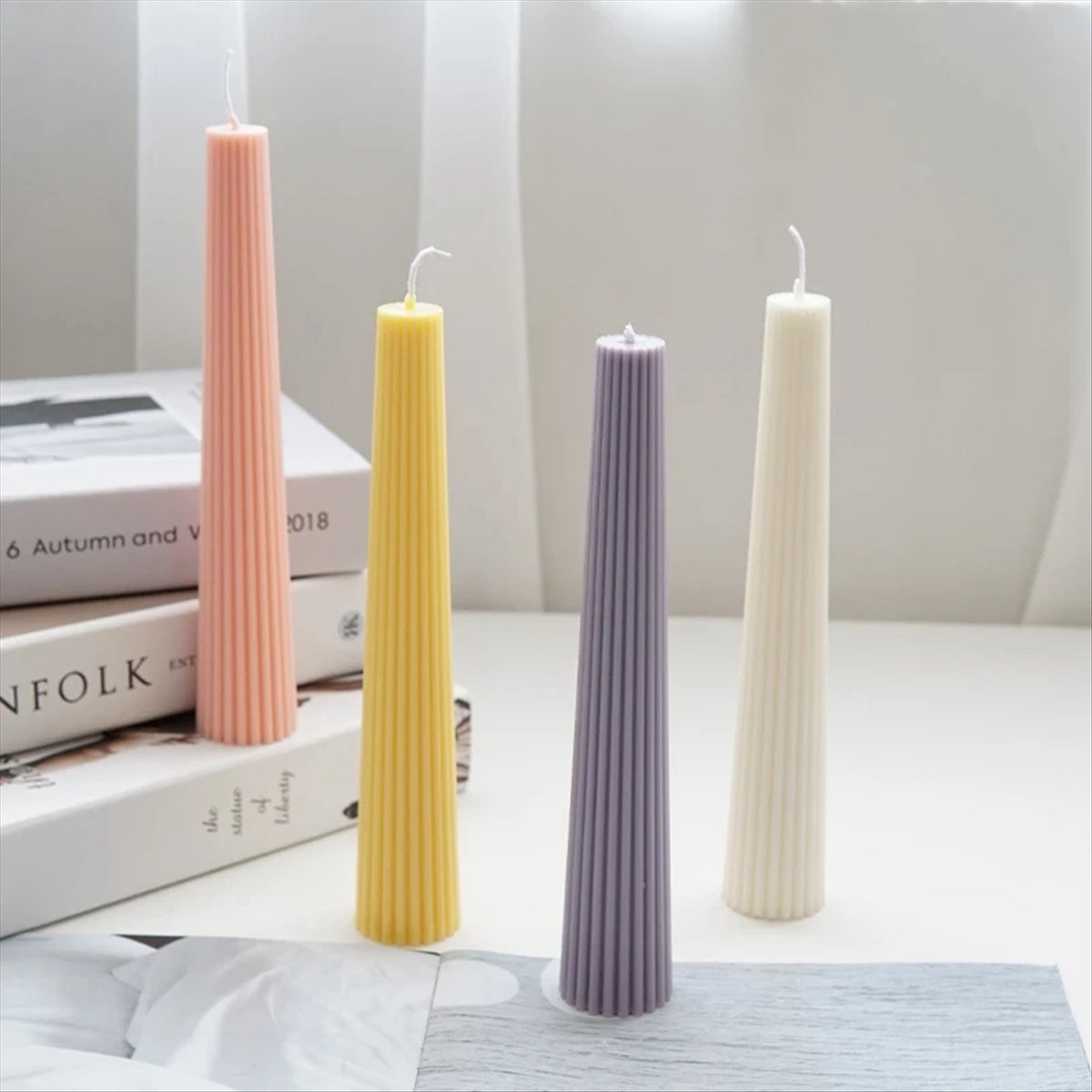*ABAB ストライプ柄ロングポール円柱アロマキャンドルモー - Candle Making Kits のレビューと価格