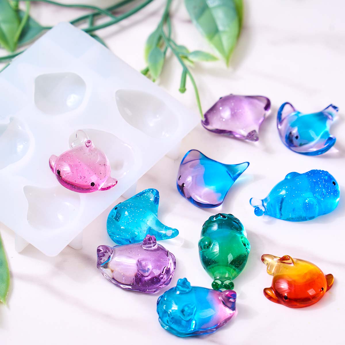 3Dヒーリング可愛いマンタ鯨シリコンモールドDIYキーホルダ - Candle Making Class のレビューと価格