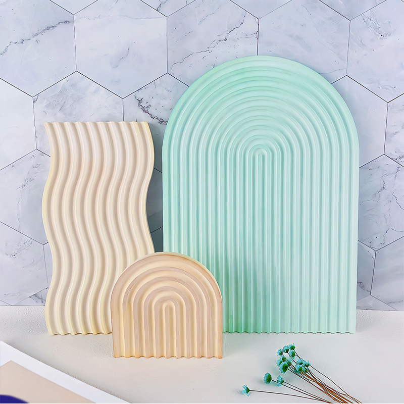 DIYストライプウェーブトレイ型 レジン/コンクリート/セメ - Candle Making Class のレビューと価格
