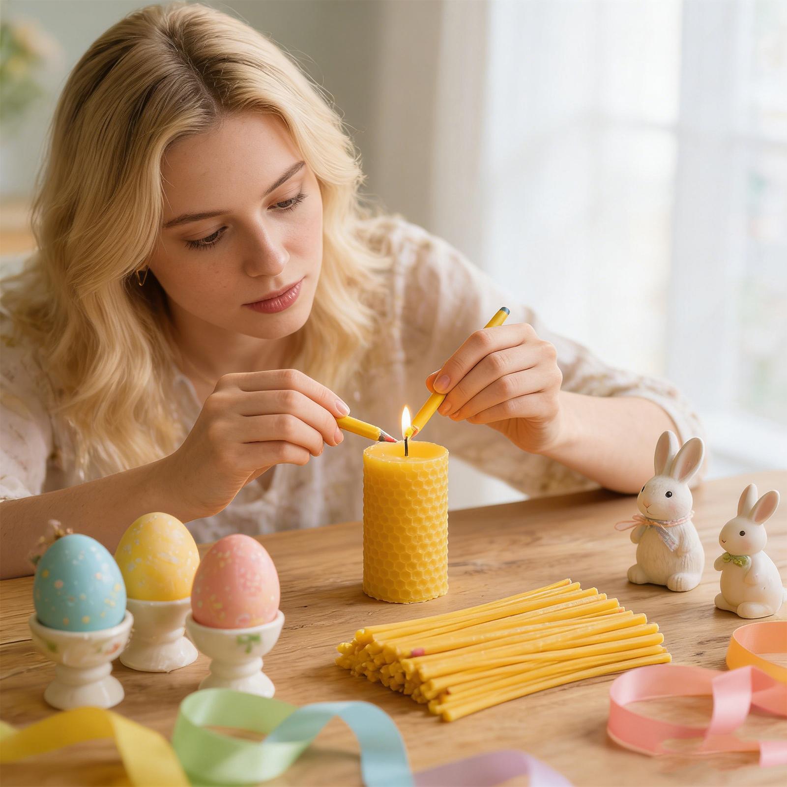 卵デコレーション用蜜蝋スティック120本 イースターアート用 - Candle Making Kits のレビューと価格