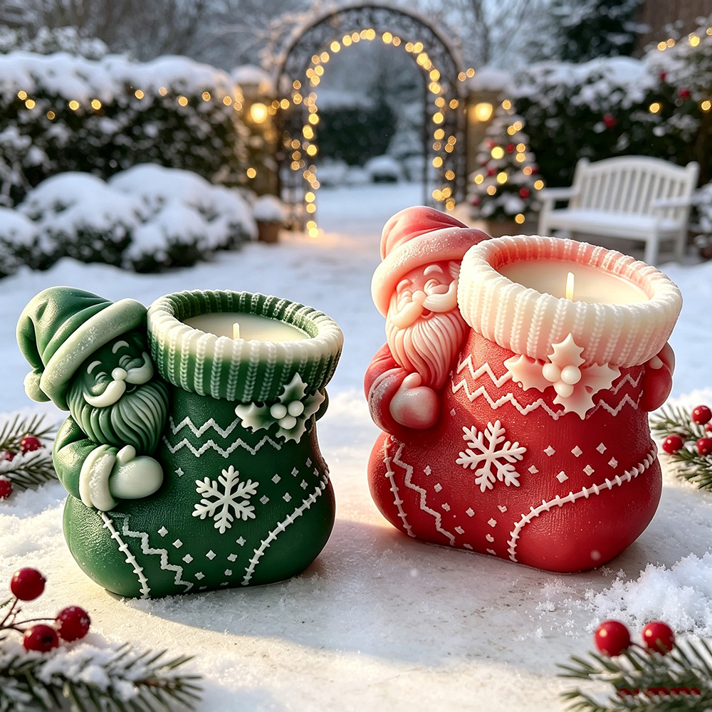 サンタソックスシリコンキャンドルモールド - DIY香り付き - Candle Making Kits のレビューと価格