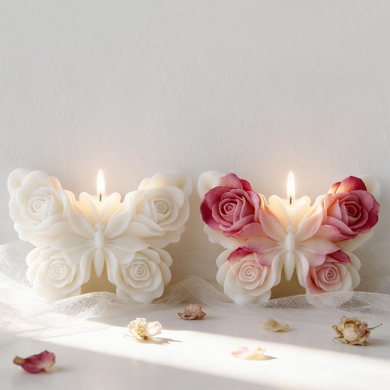 DIY ローズバタフライフォームシリコーン型手作りアロマキャ - Candle Making Class のレビューと価格